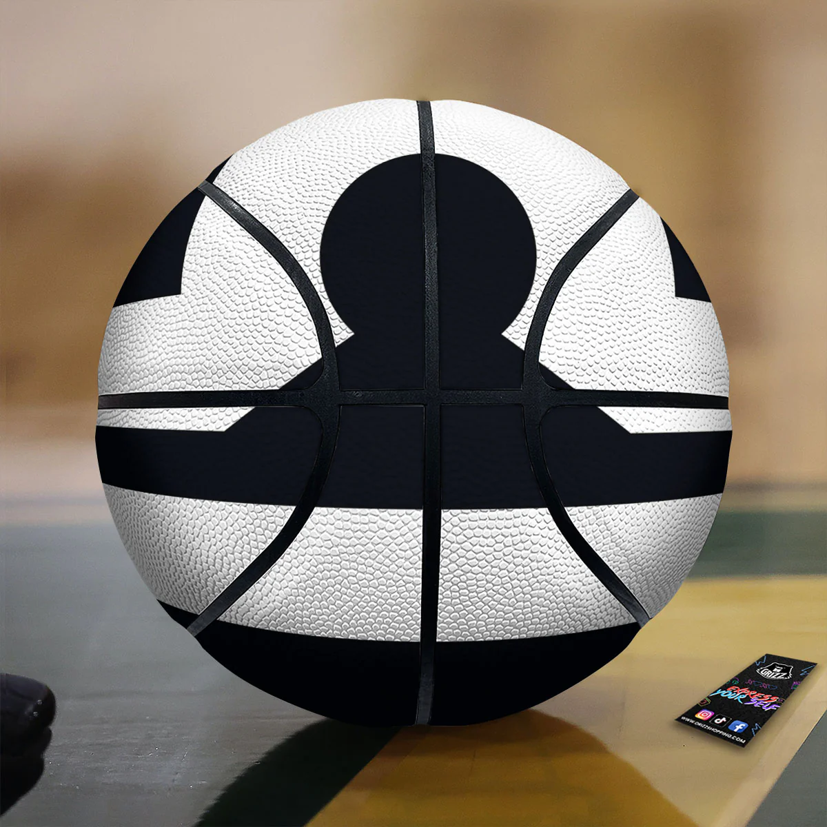 Libra Sign White And Black Print Basketball