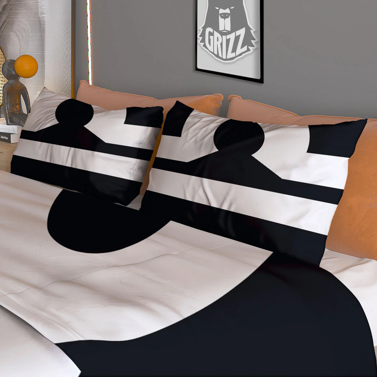 Libra Sign White And Black Print Duvet Cover Bedding Set - Image 3