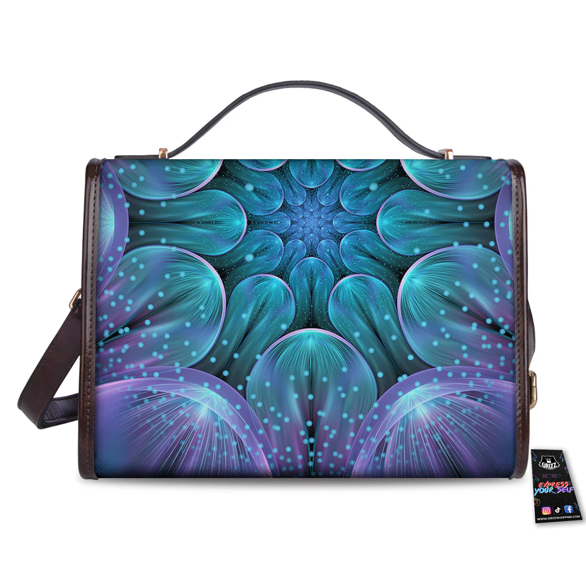 Light Mandala Blue And Purple Print Women's Satchel Bag - Image 2