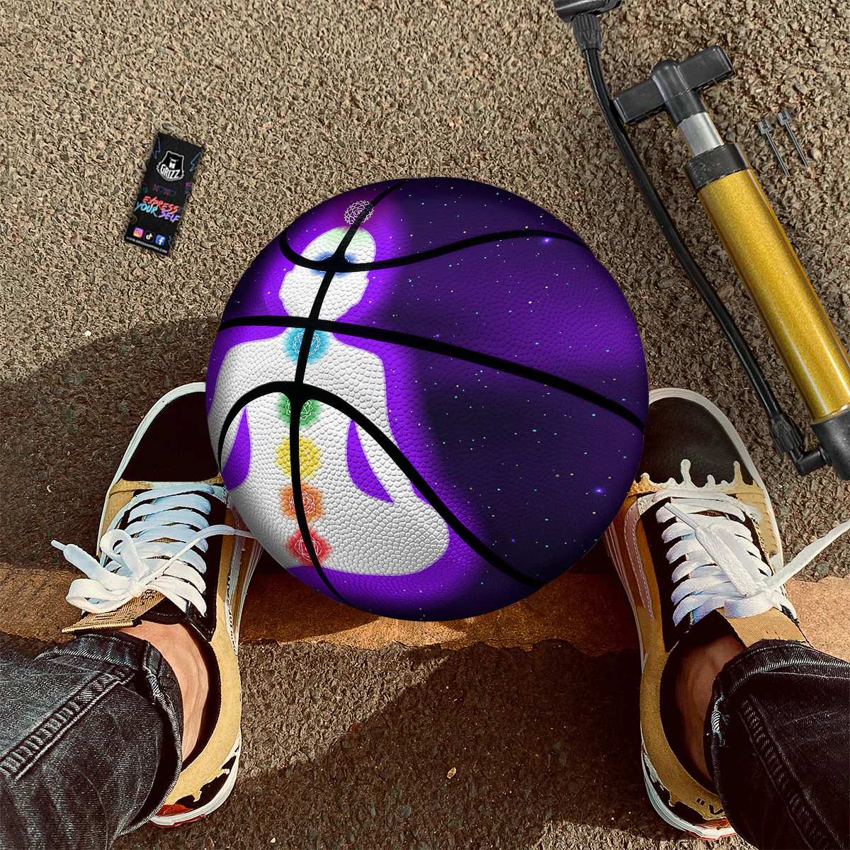 Light Of Seven Chakras Print Basketball - Image 2