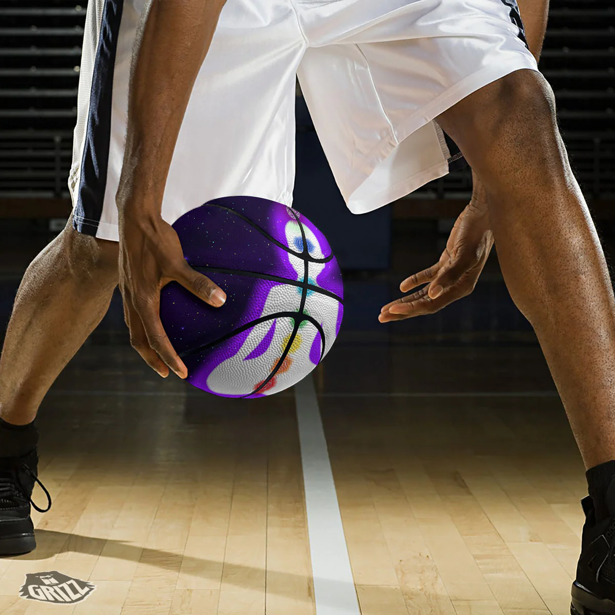 Light Of Seven Chakras Print Basketball - Image 3