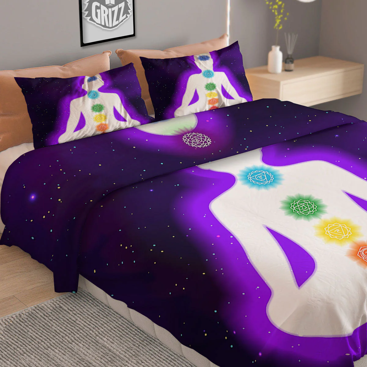 Light Of Seven Chakras Print Duvet Cover Bedding Set - Image 2