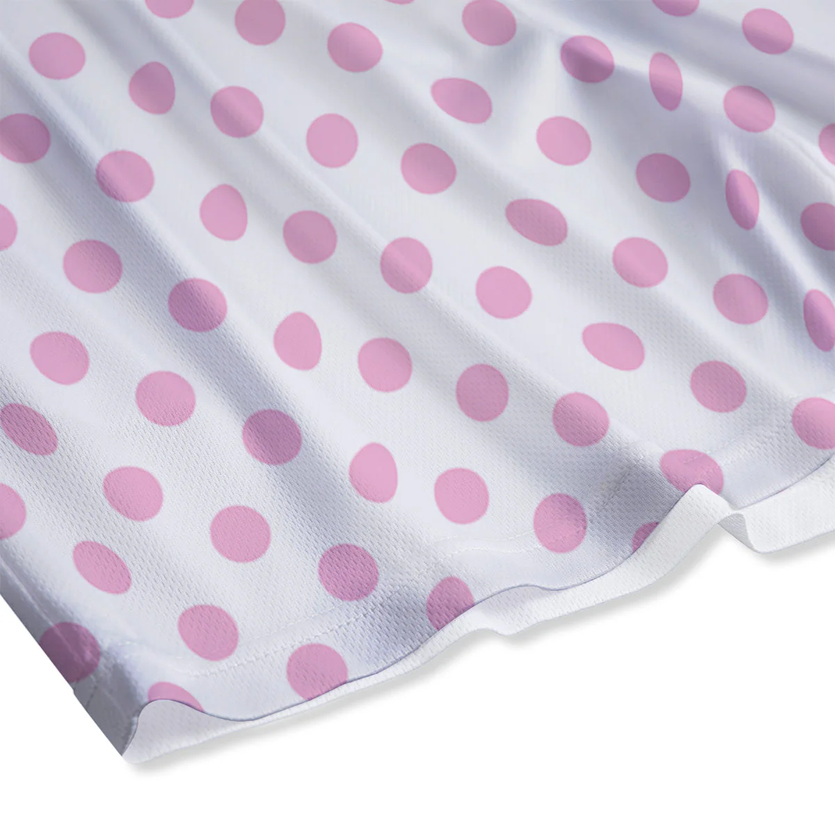 Light Pink Dots And White Print Pattern Mesh Shorts - Image 4