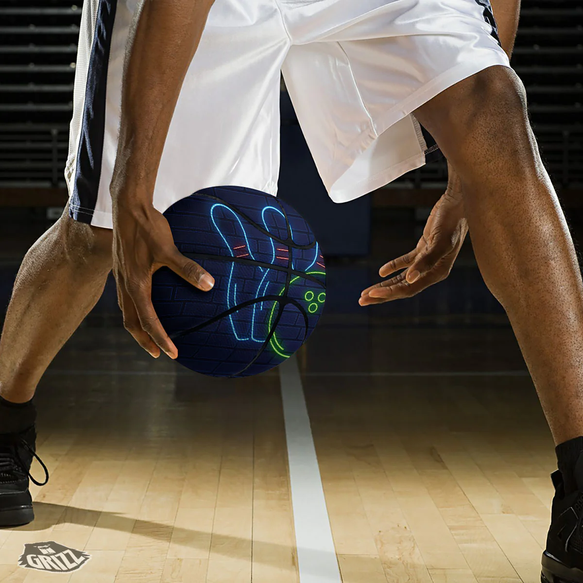 Light Up Bowling Pins Print Basketball - Image 3