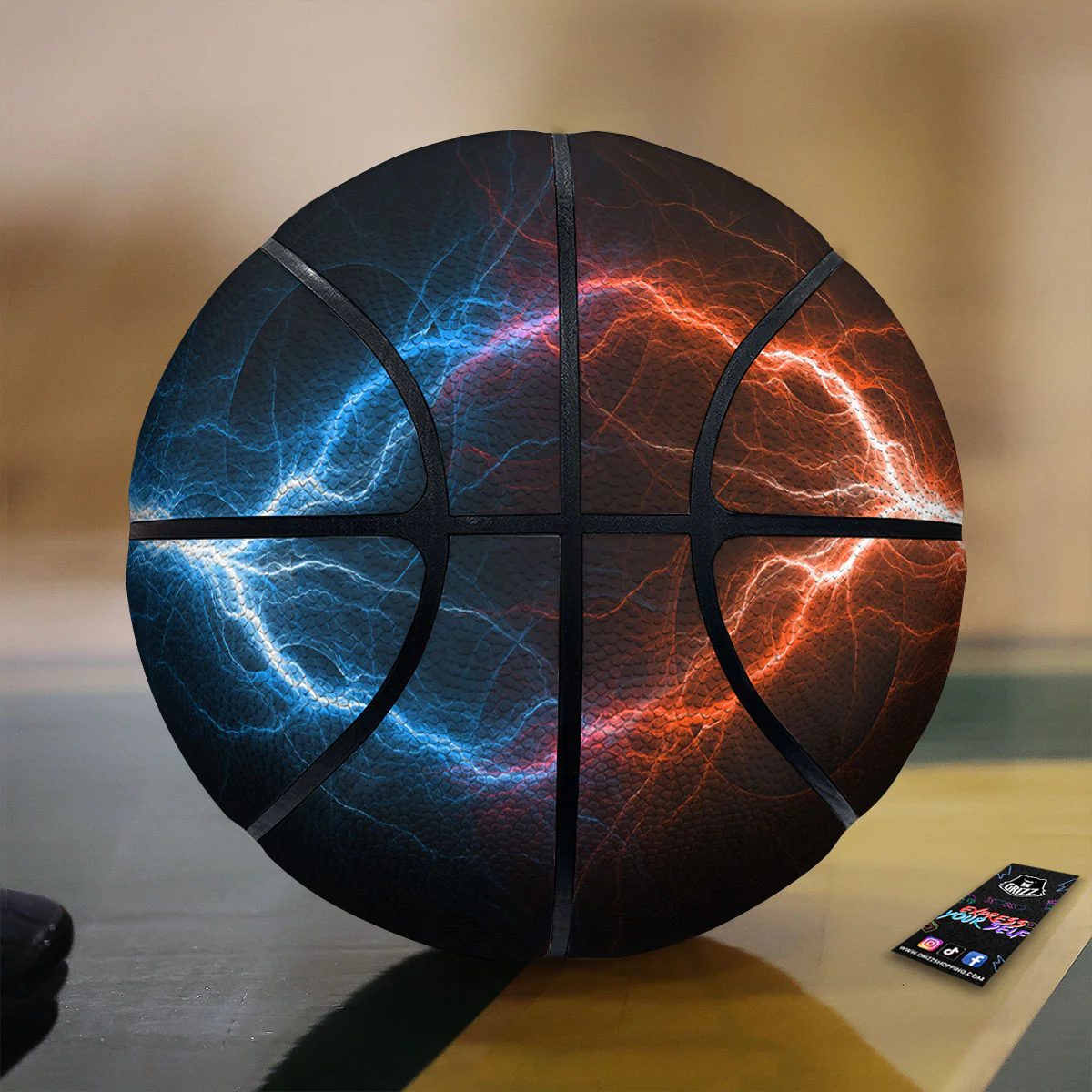 Lightning Blue And Red Print Basketball