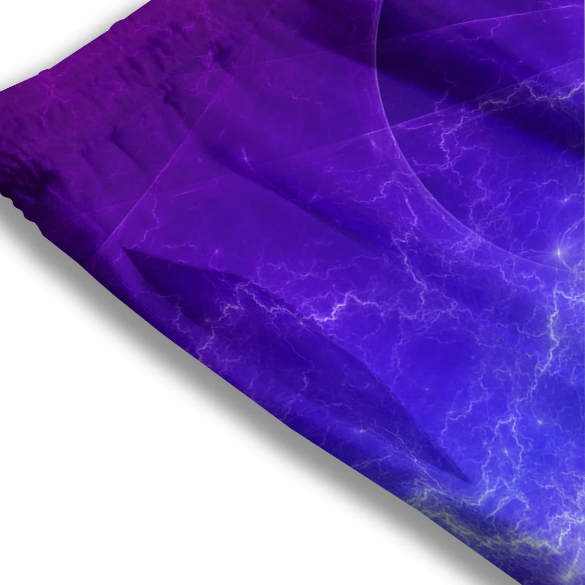 Lightning Purple And Blue Print Mesh Shorts - Image 3