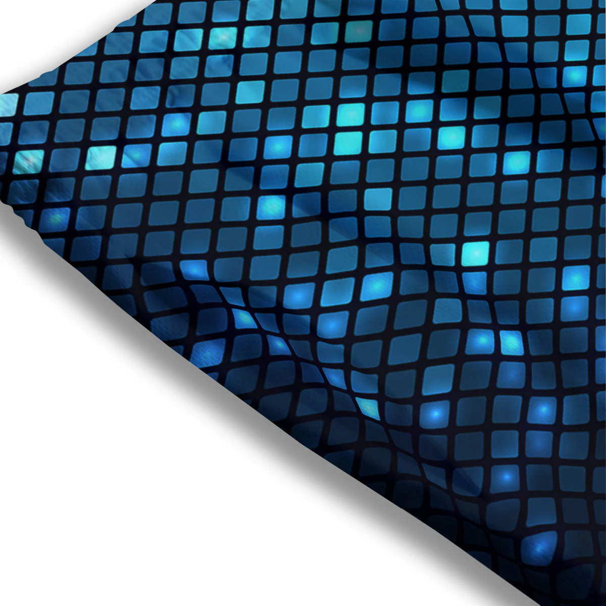 Lights Blue Disco Print Pattern Mesh Shorts - Image 3