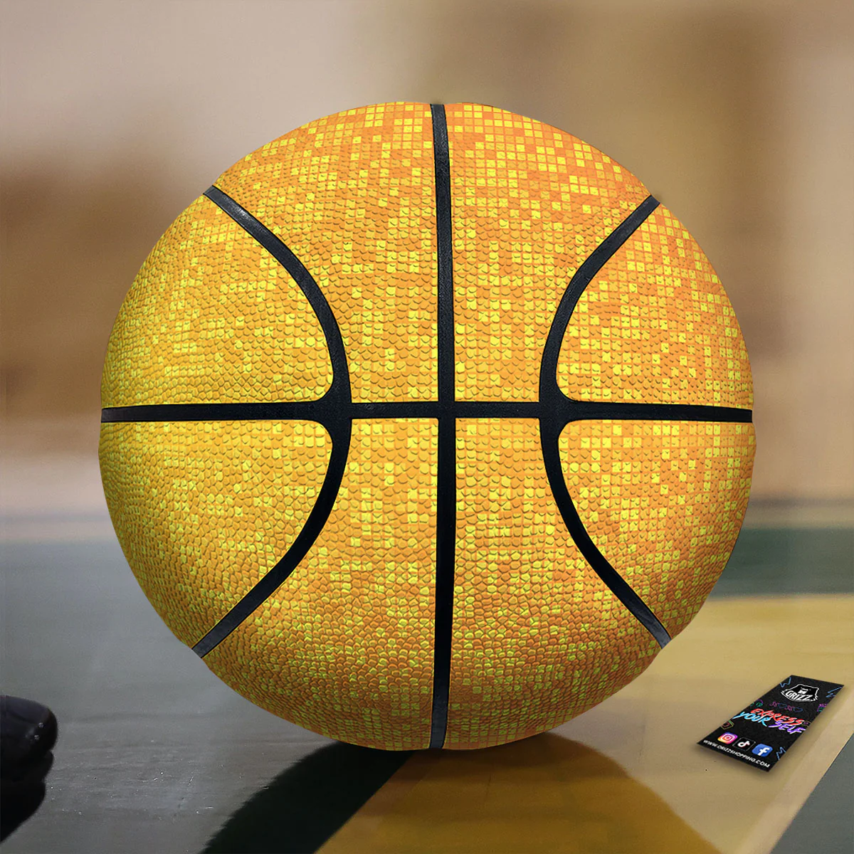 Lights Disco Yellow Print Pattern Basketball