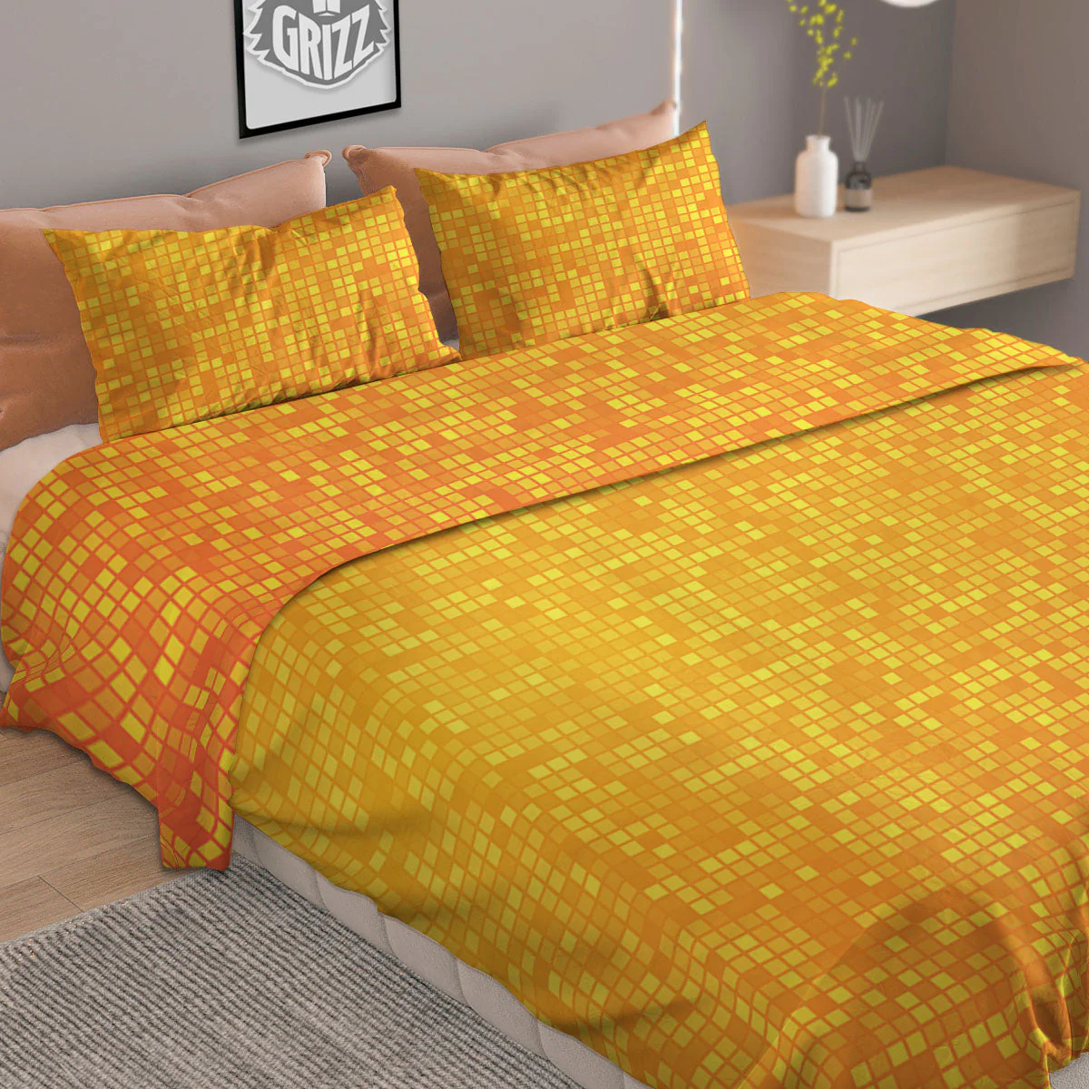 Lights Disco Yellow Print Pattern Duvet Cover Bedding Set - Image 2