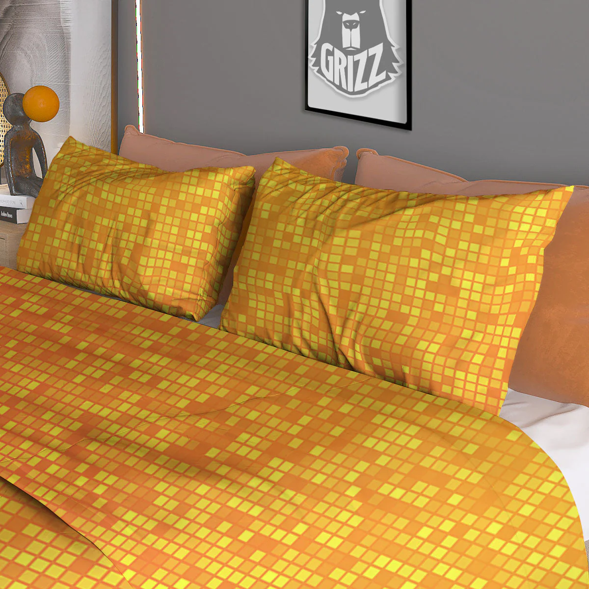 Lights Disco Yellow Print Pattern Duvet Cover Bedding Set - Image 3