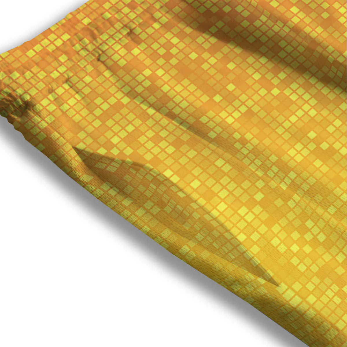 Lights Disco Yellow Print Pattern Mesh Shorts - Image 3