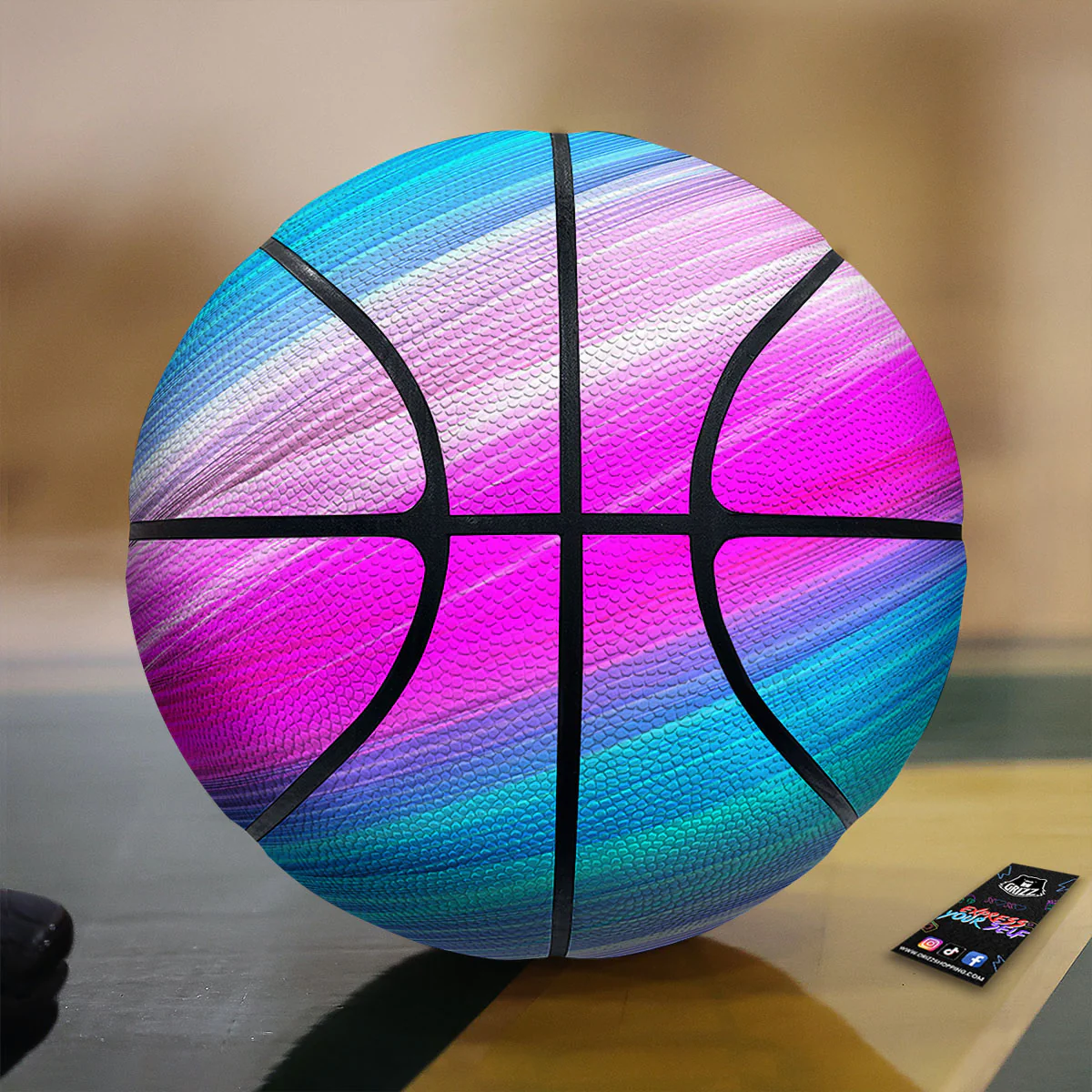 Lights Speed Teal And Pink Print Basketball