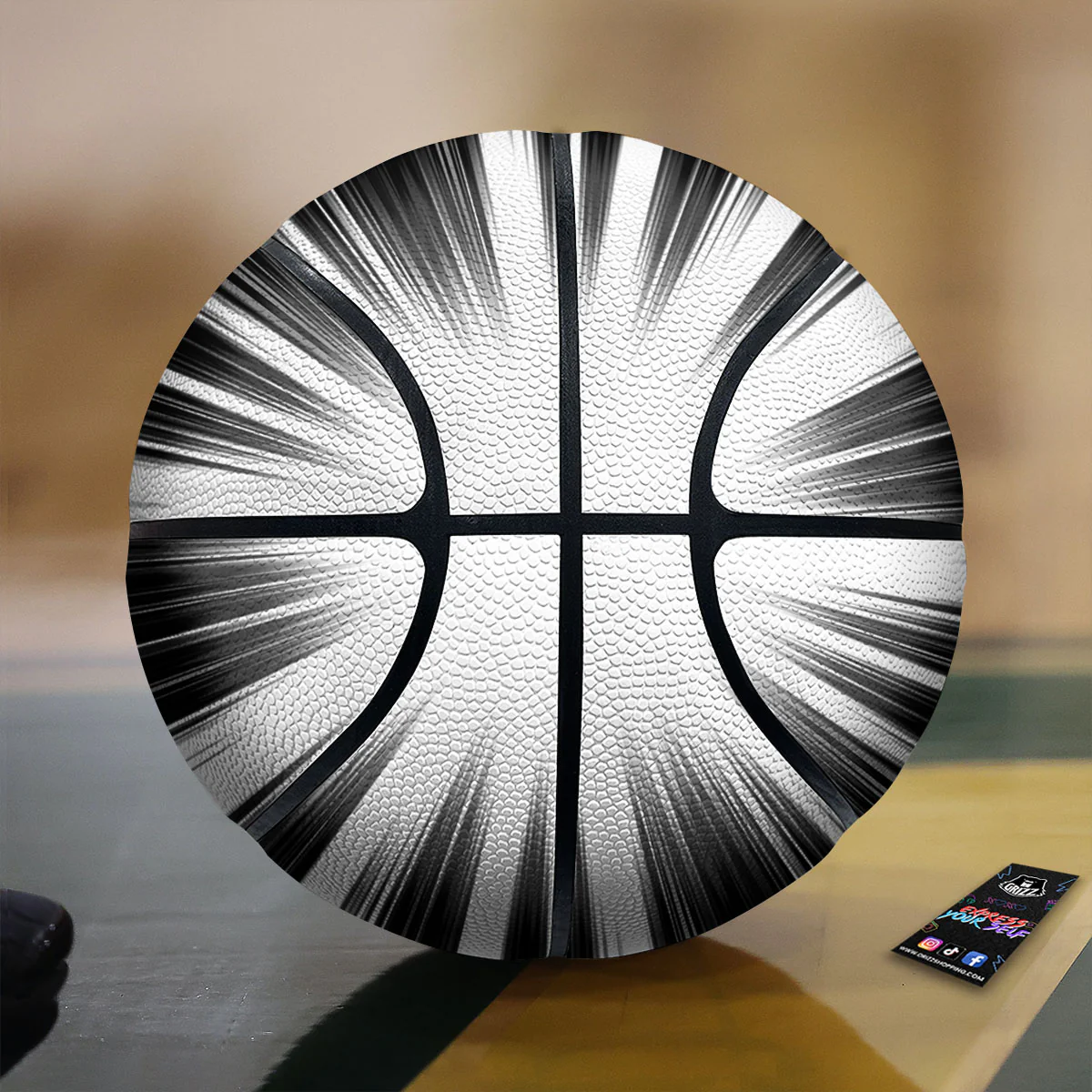 Lightspeed White And Black Print Basketball