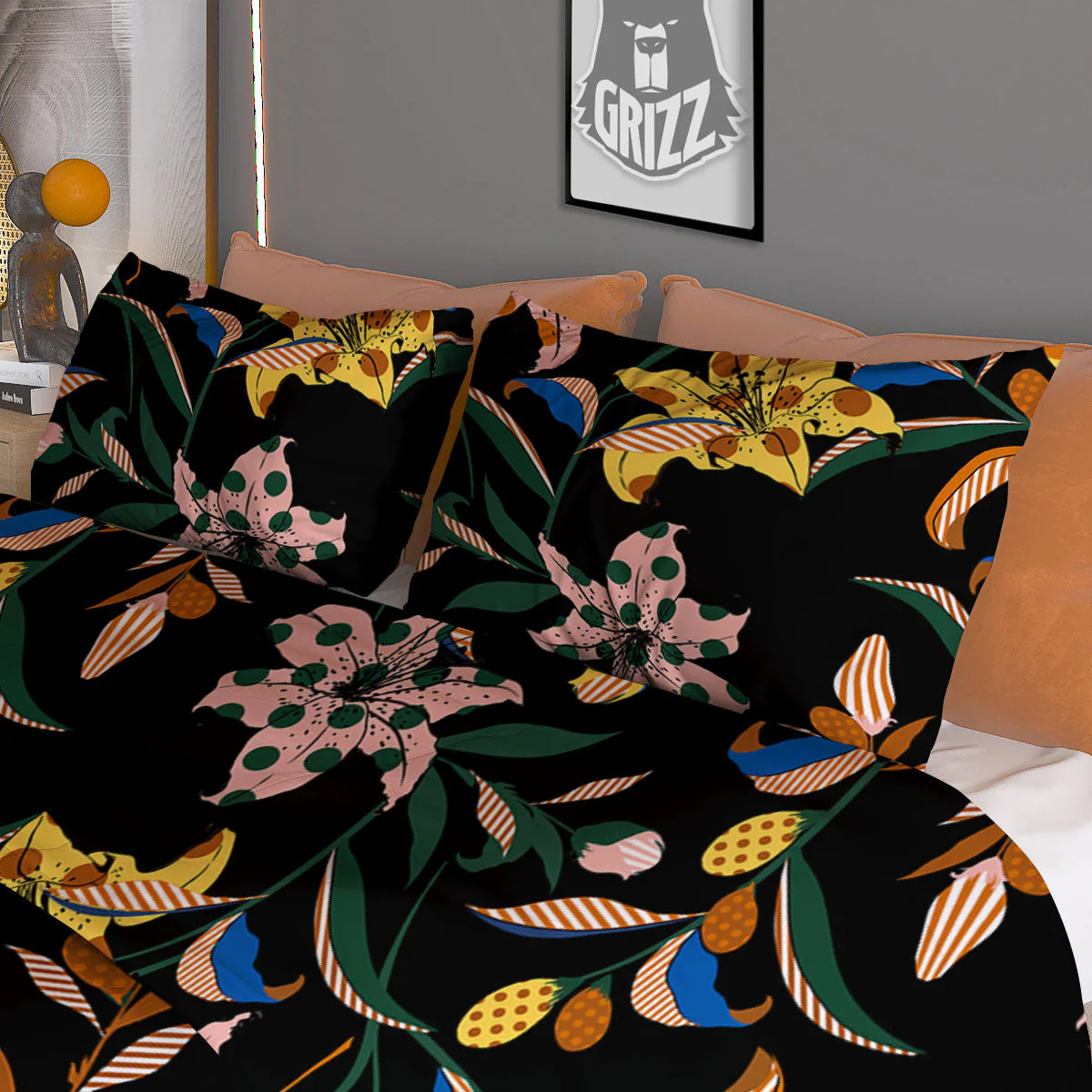 Lily Polka Dot Print Pattern Duvet Cover Bedding Set - Image 3