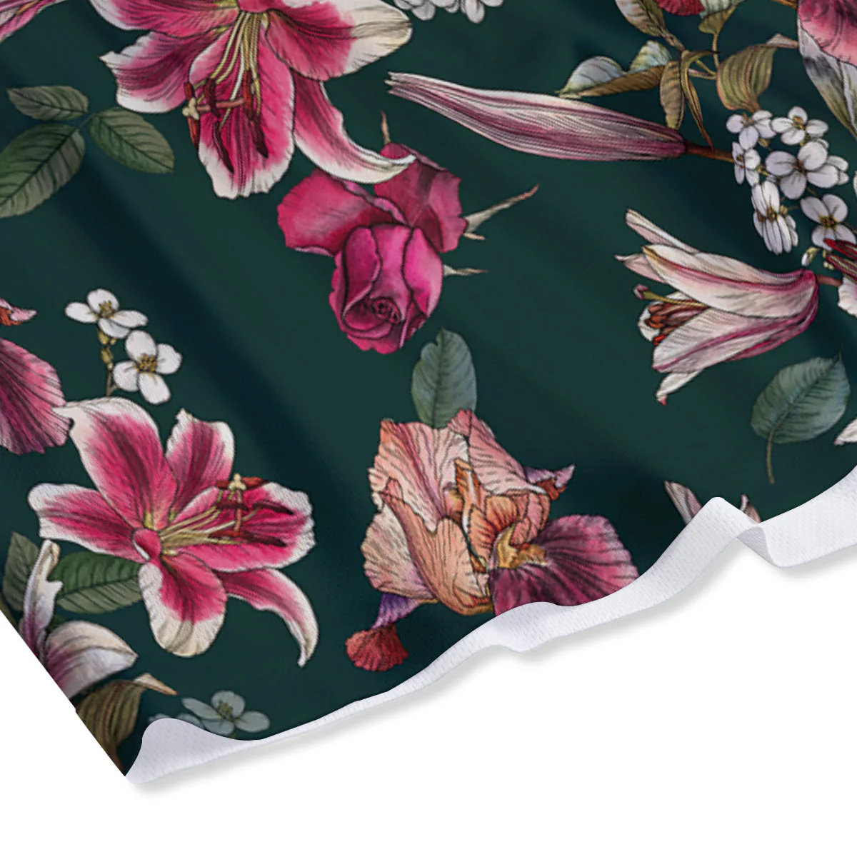 Lily Tropical Watercolor Print Pattern Mesh Shorts - Image 4