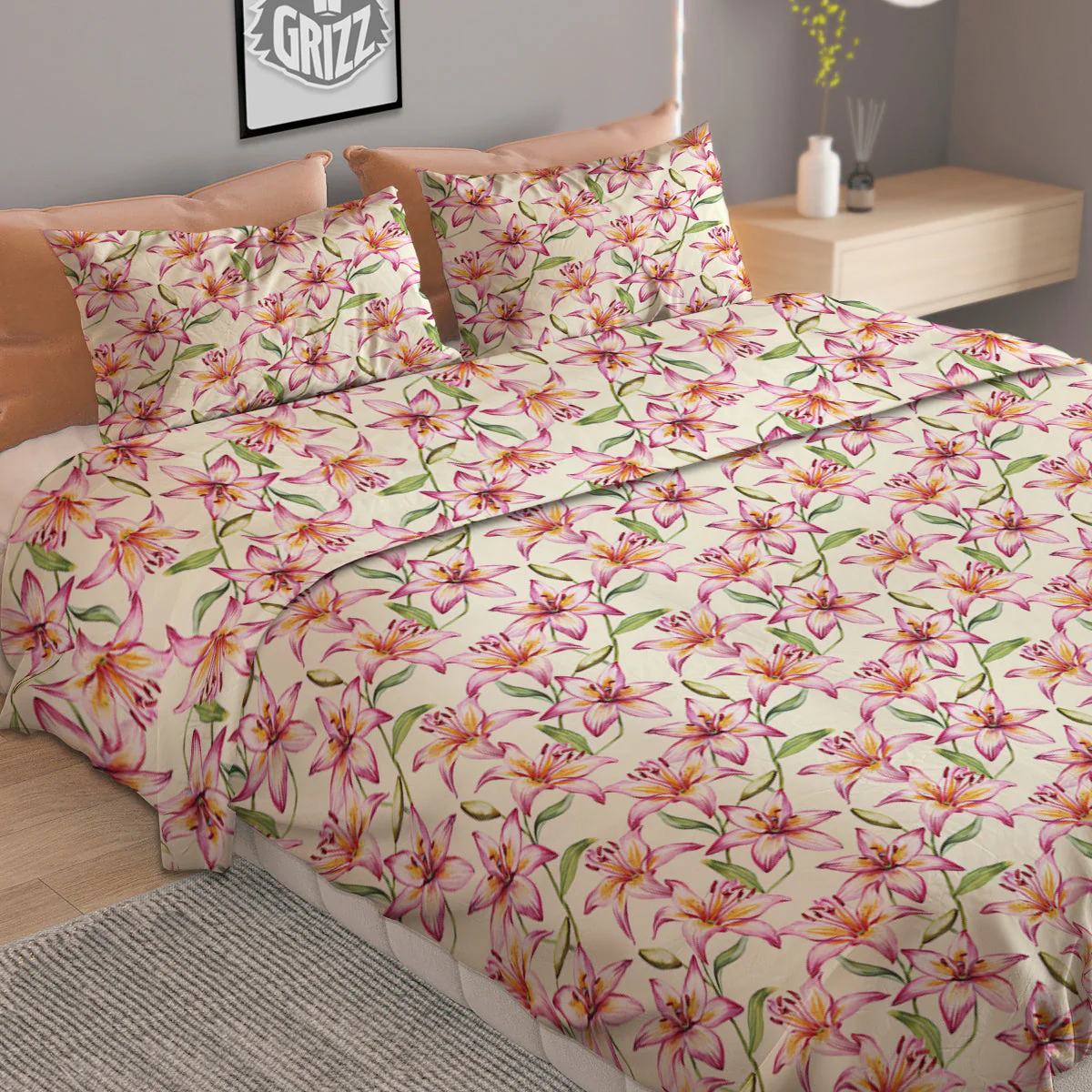 Lily Water Cute Print Pattern Duvet Cover Bedding Set - Image 2