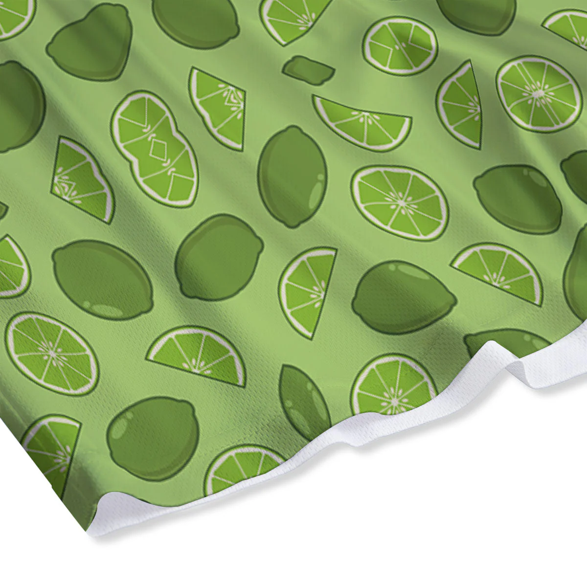 Lime Green Print Pattern Mesh Shorts - Image 4