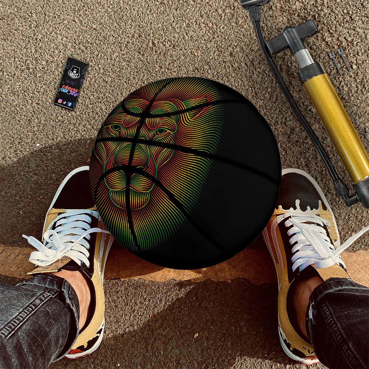 Lion Rasta Print Basketball - Image 2