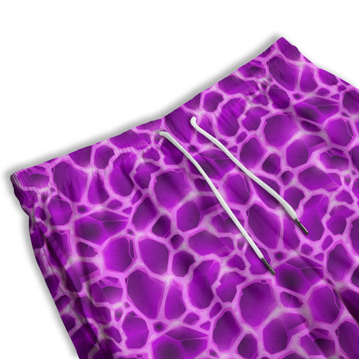 Liquid Lava Purple Print Pattern Men's Athletic Shorts - Image 3