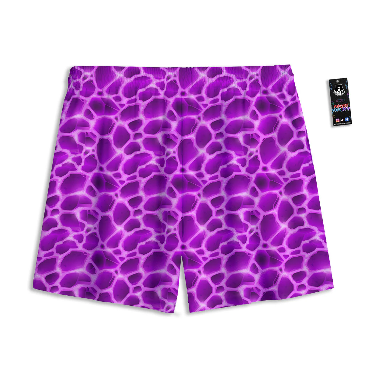 Liquid Lava Purple Print Pattern Mesh Shorts - Image 2