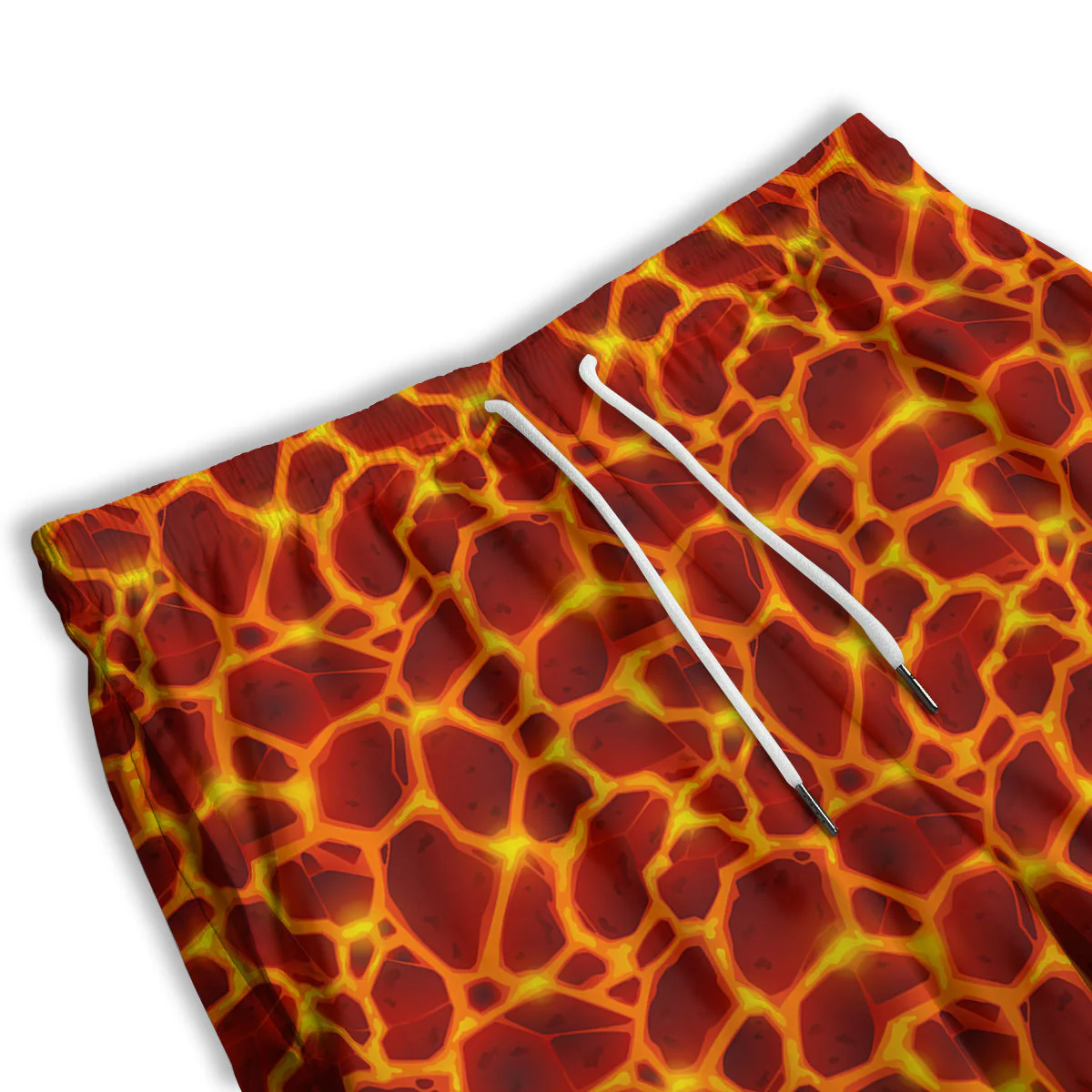 Liquid Lava Red Print Pattern Men's Athletic Shorts - Image 3