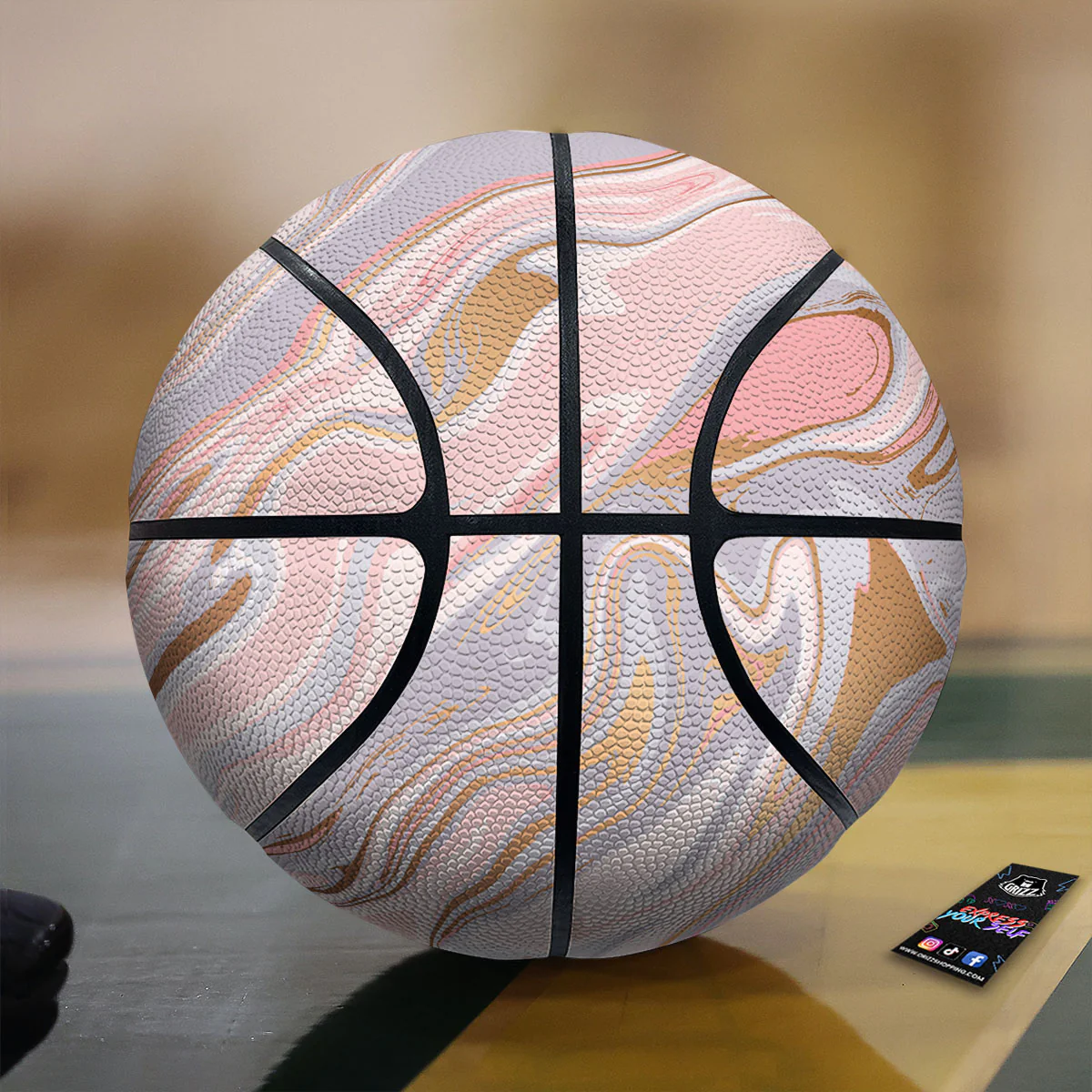 Liquid Marble Pink Print Basketball