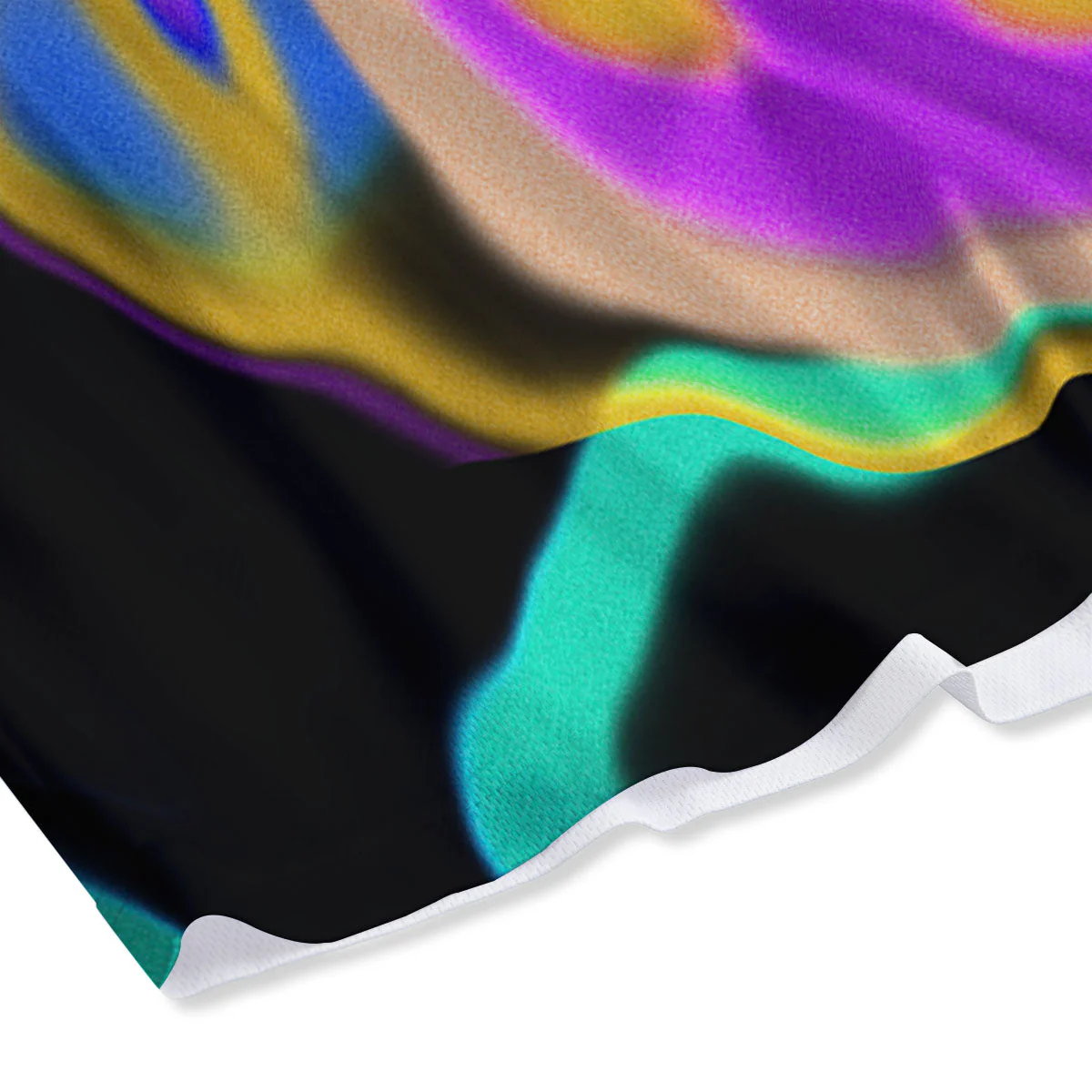 Liquid Trippy Holographic Neon Print Mesh Shorts - Image 4