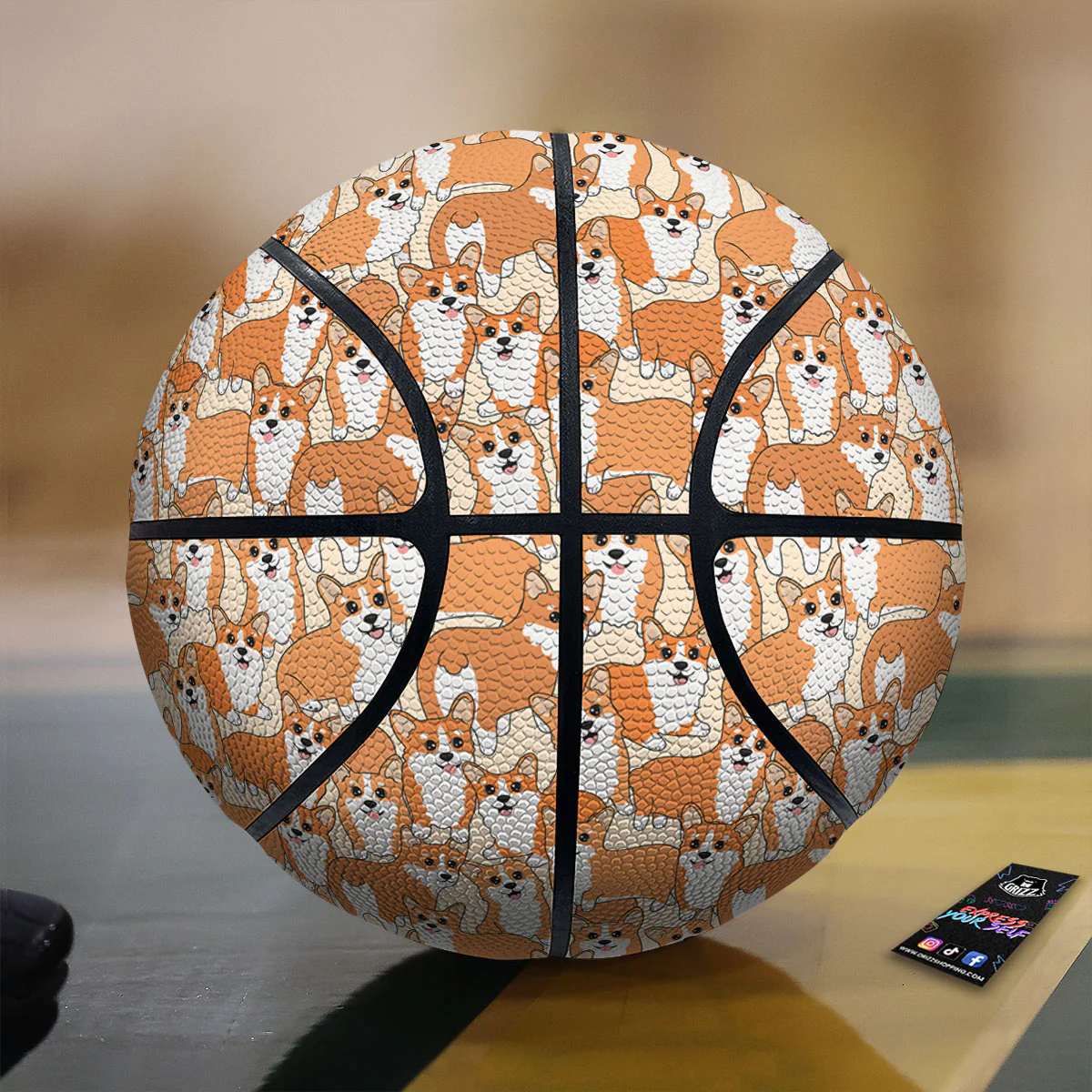 Little Corgi Print Pattern Basketball