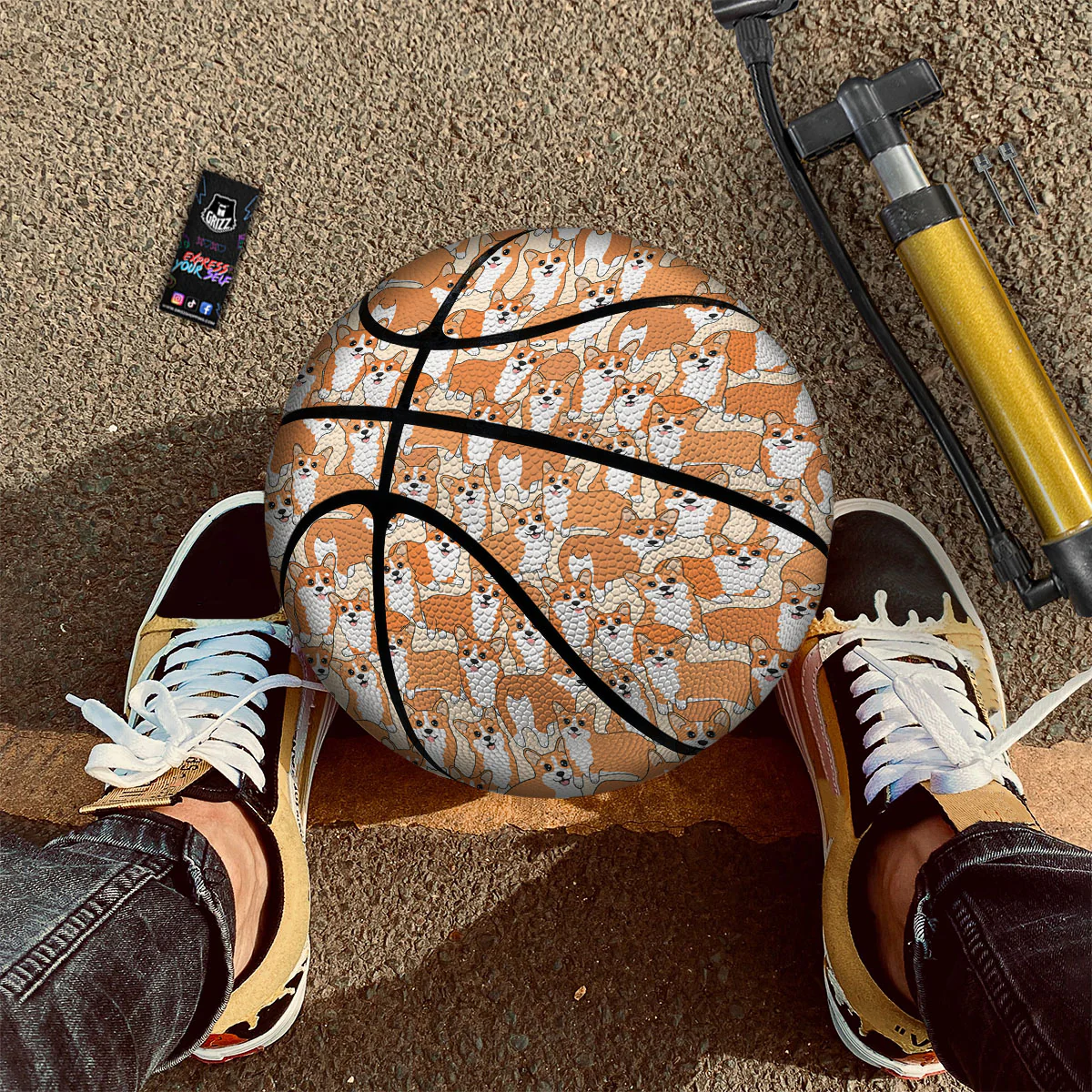Little Corgi Print Pattern Basketball - Image 2