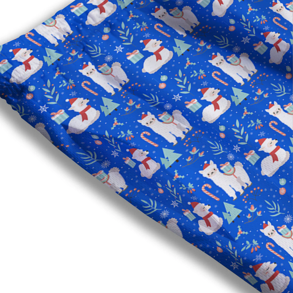 Llama Christmas Print Pattern Mesh Shorts - Image 3