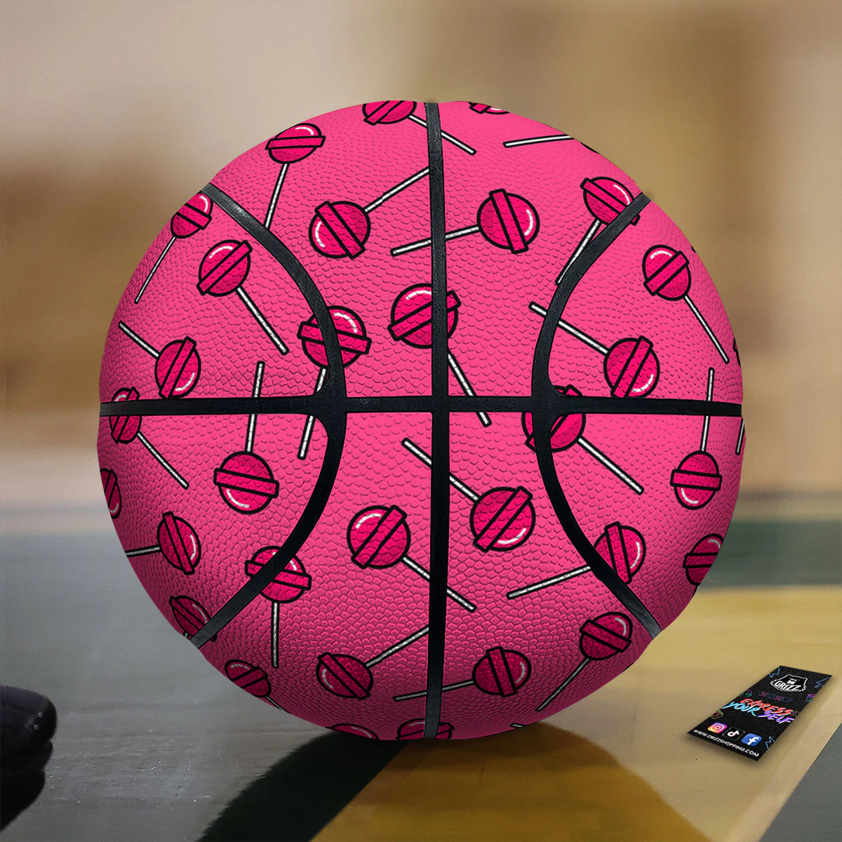 Lollipop Candy Pink Print Pattern Basketball