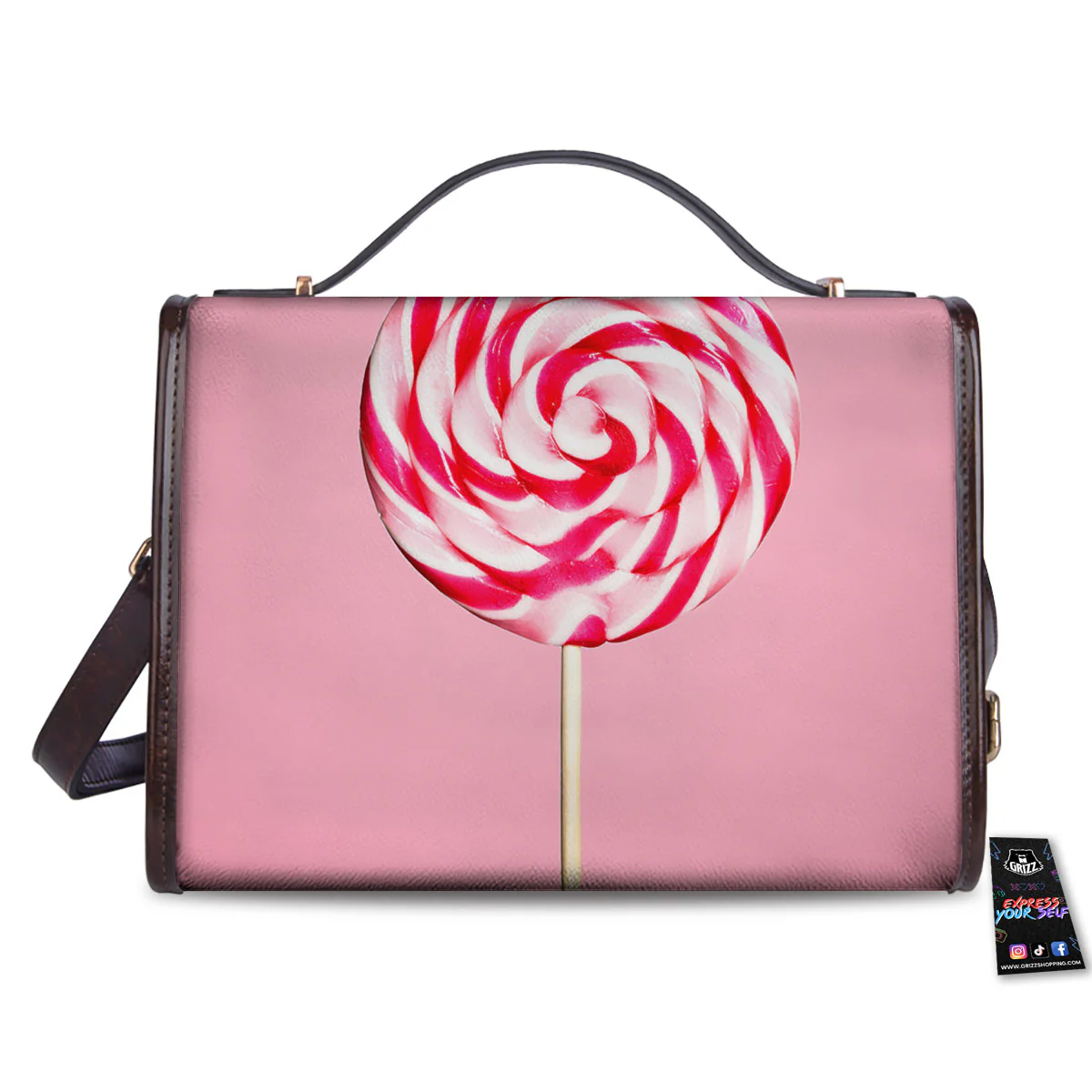 Lollipop Retro Print Women's Satchel Bag - Image 2