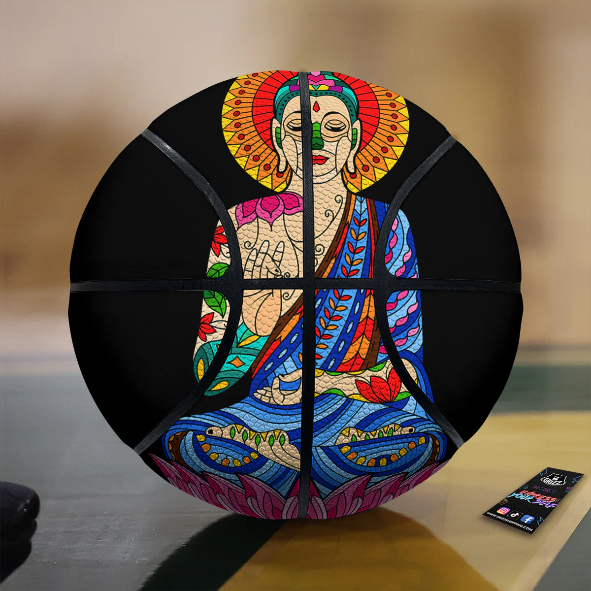 Lotus Buddha Colorful Print Basketball