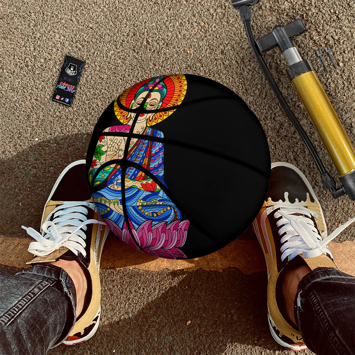 Lotus Buddha Colorful Print Basketball - Image 3