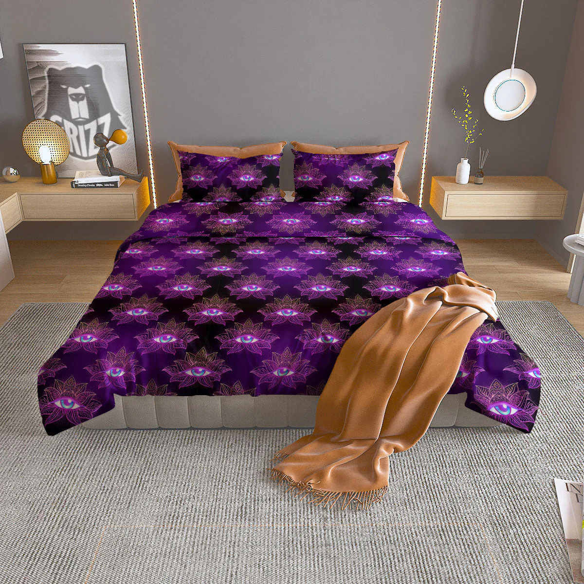 Lotus Eye Of Providence Print Pattern Duvet Cover Bedding Set