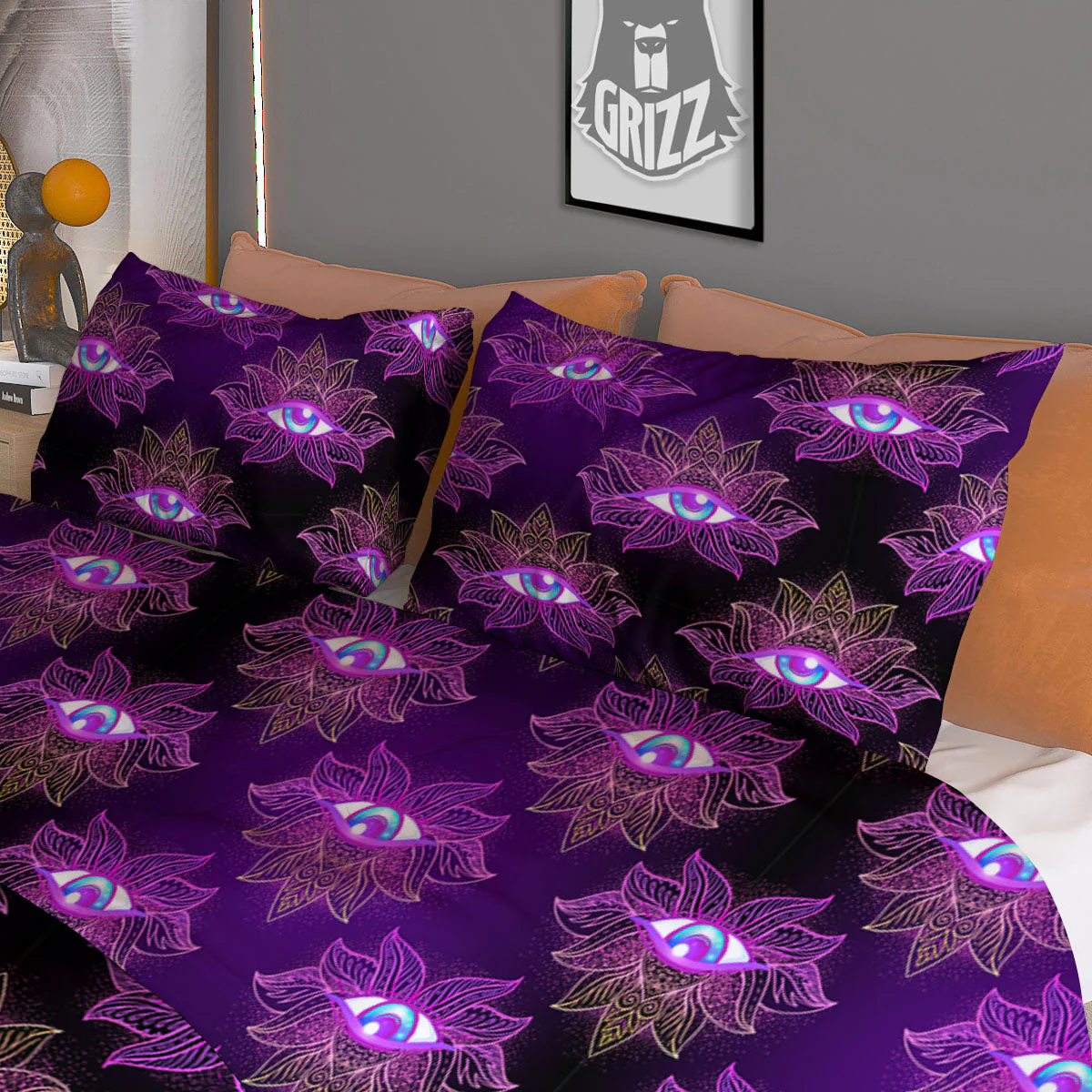 Lotus Eye Of Providence Print Pattern Duvet Cover Bedding Set - Image 3