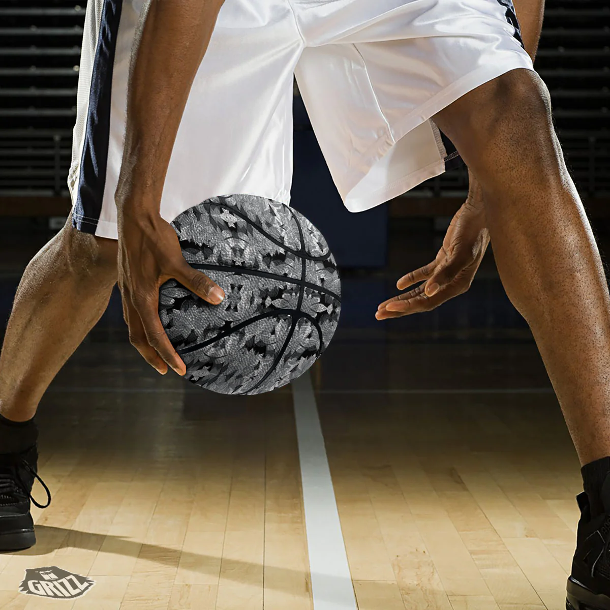Lotus Monochrome Print Pattern Basketball - Image 3
