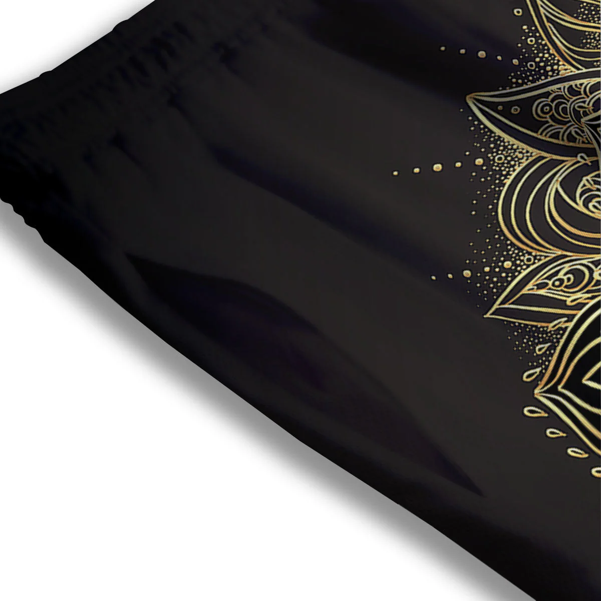 Lotus Spiritual Golden Print Mesh Shorts - Image 3
