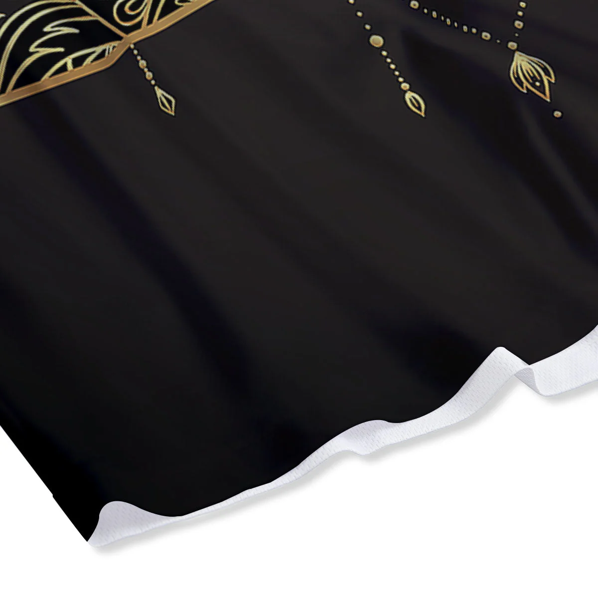 Lotus Spiritual Golden Print Mesh Shorts - Image 4