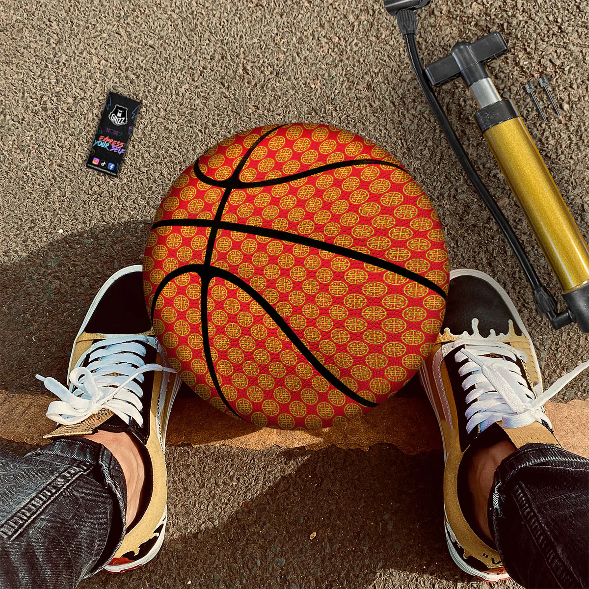 Lu Symbol Chinese Print Pattern Basketball - Image 2