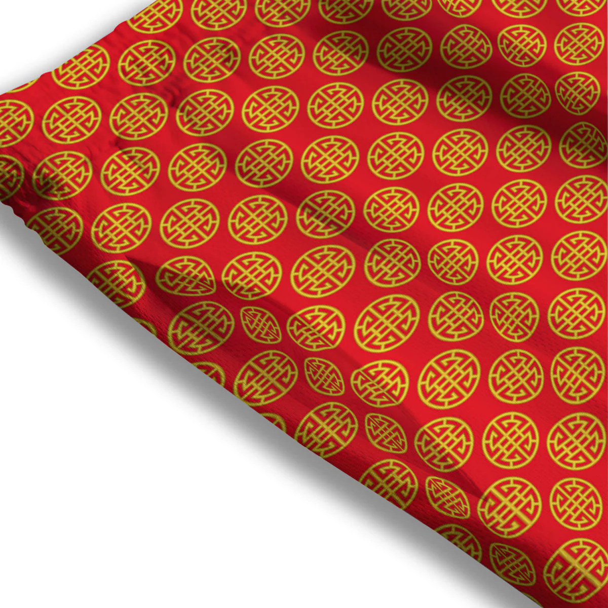 Lu Symbol Chinese Print Pattern Mesh Shorts - Image 3