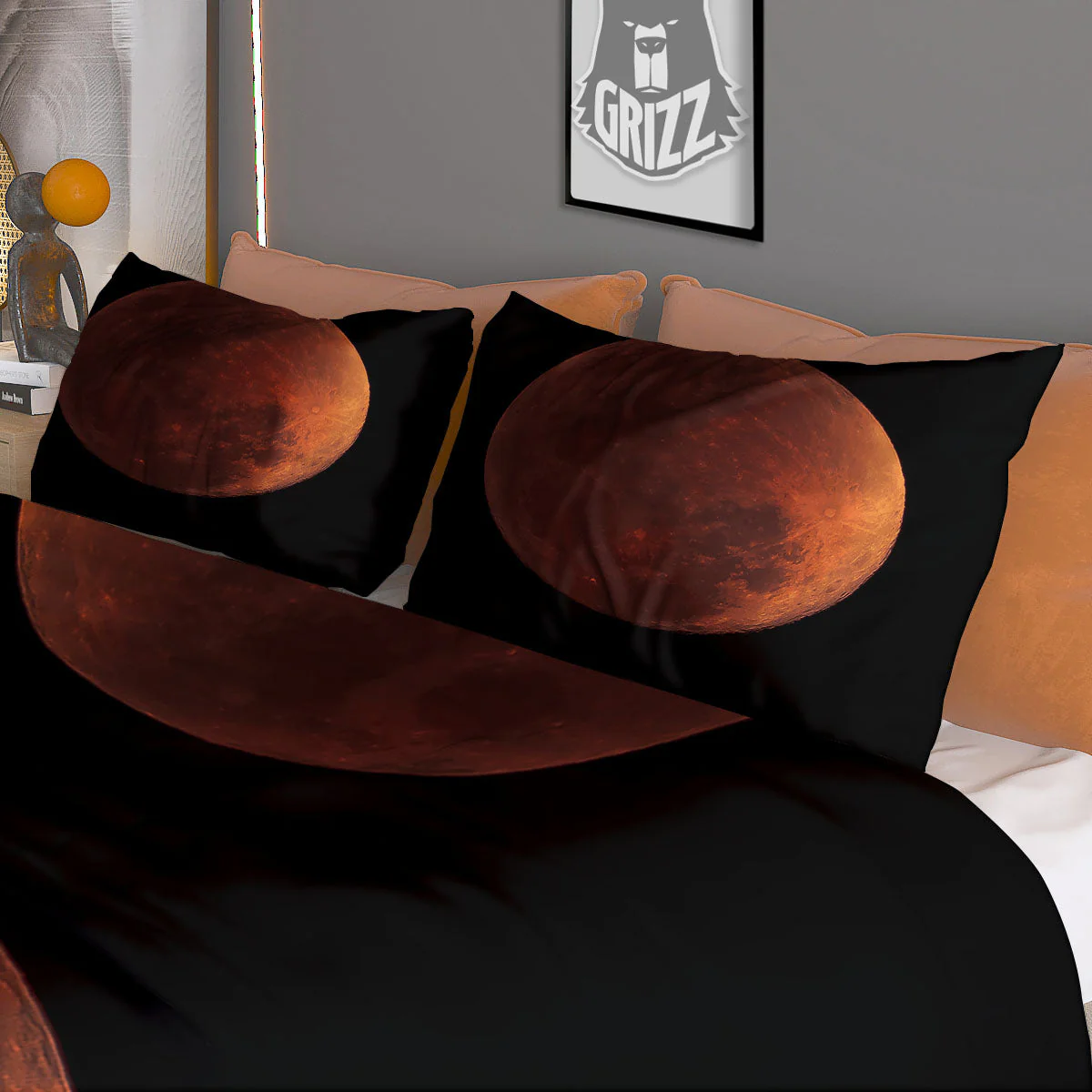 Lunar Cycle Eclipse Print Duvet Cover Bedding Set - Image 3