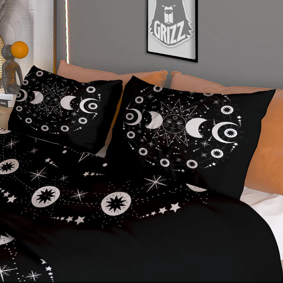 Lunar Phase Galaxy Print Duvet Cover Bedding Set - Image 3