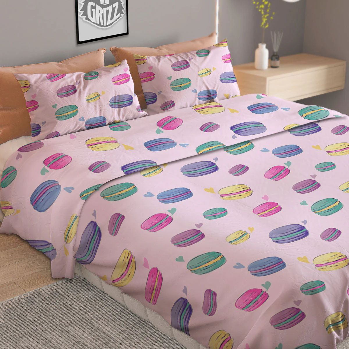 Macaron Colorful Print Pattern Duvet Cover Bedding Set - Image 2