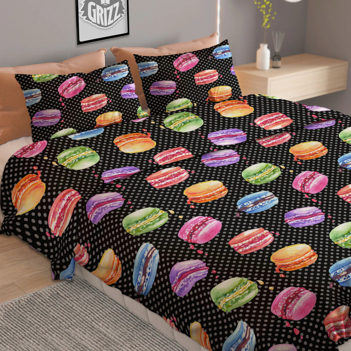 Macaron Polka Dot Print Pattern Duvet Cover Bedding Set - Image 2