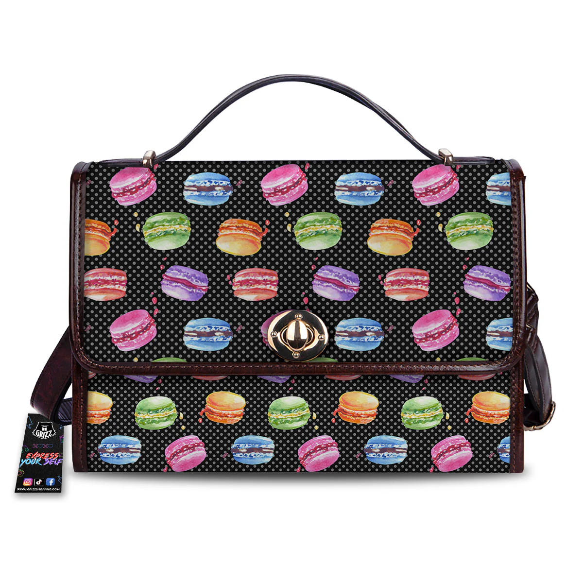 Macaron Polka Dot Print Pattern Women's Satchel Bag