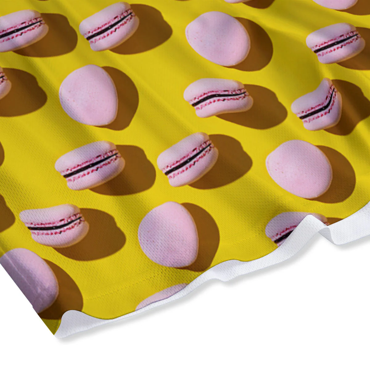 Macaron Yellow And Pink Print Pattern Mesh Shorts - Image 4