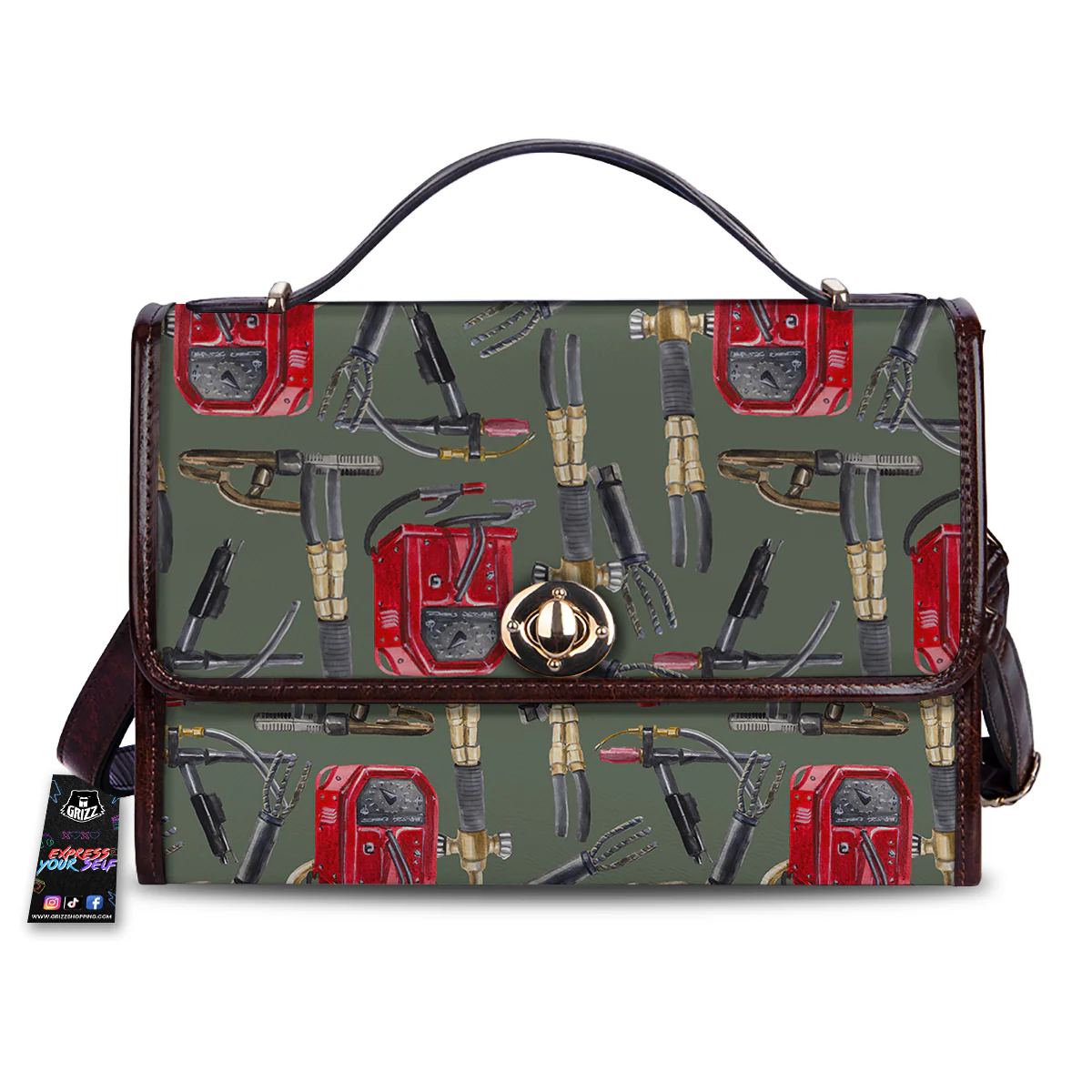 Machine Welding Print Pattern Women's Satchel Bag