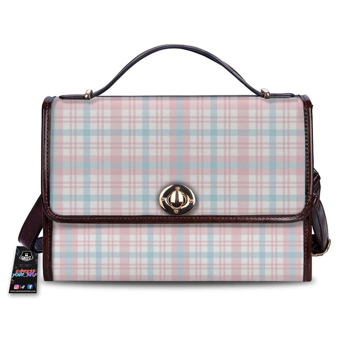 Madras Pastel Print Pattern Women's Satchel Bag