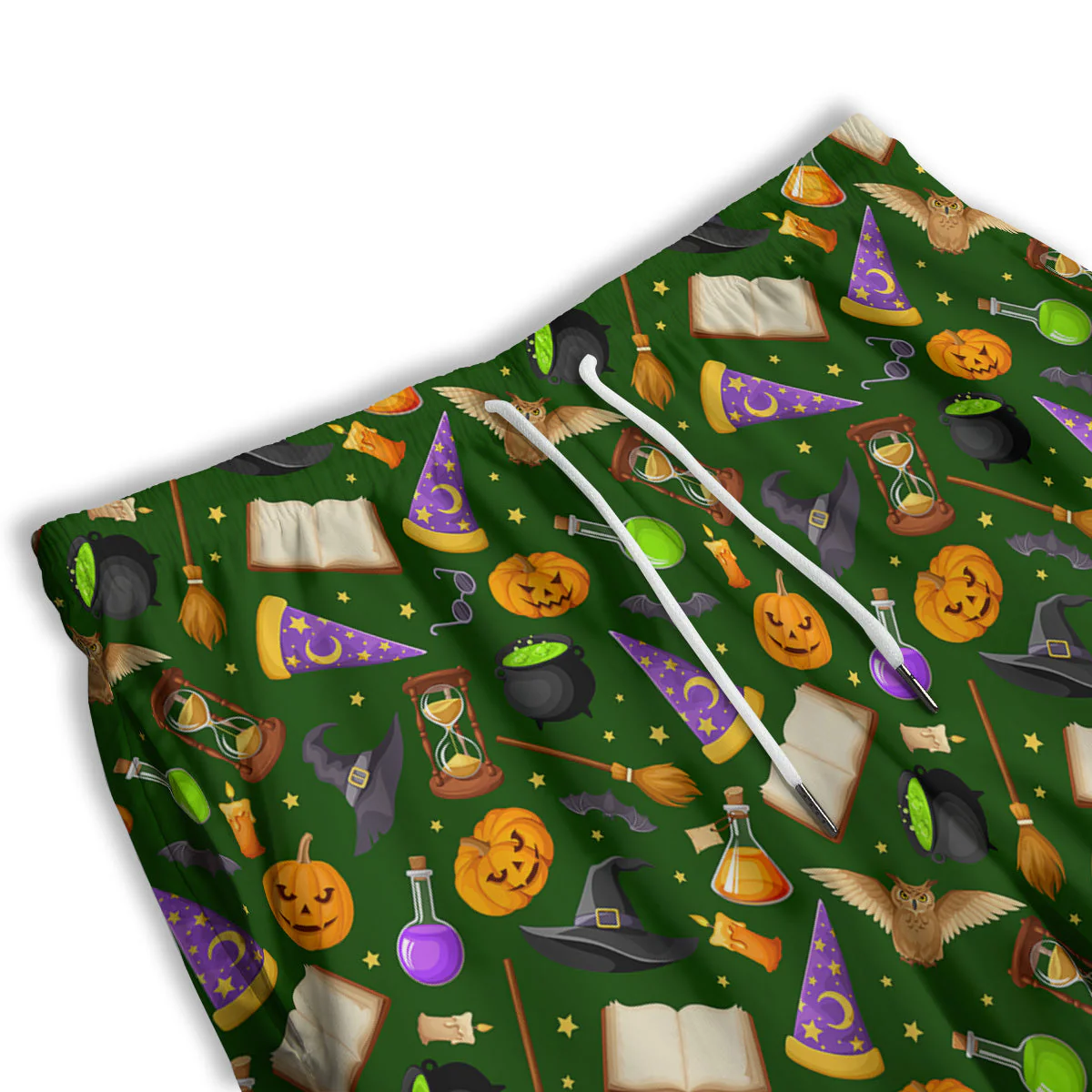 Magical Symbols And Green Print Pattern Men's Athletic Shorts - Image 3